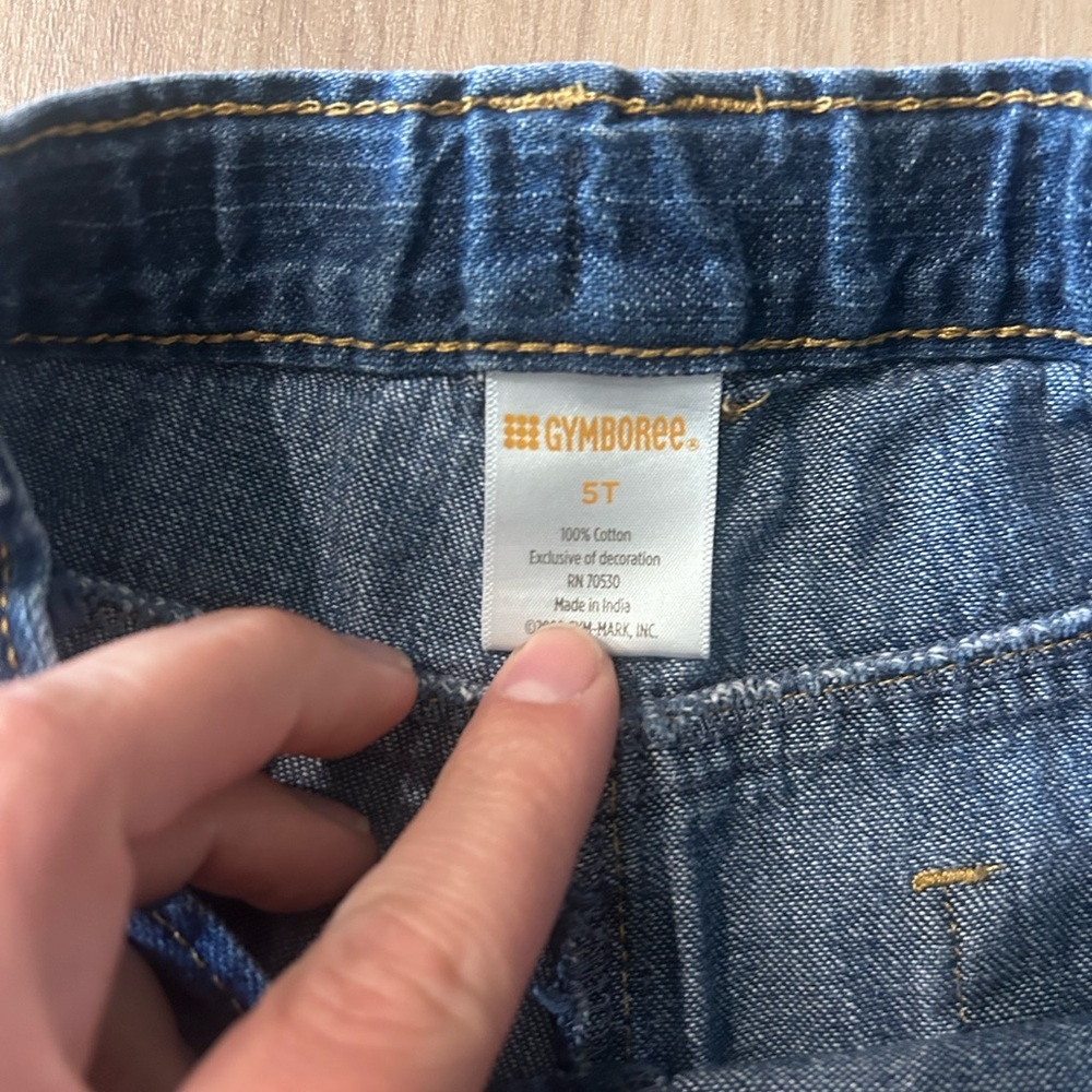 Y2K Gymboree 2009 embroidered floral adjustable waist denim size 5t - Picture 5 of 6